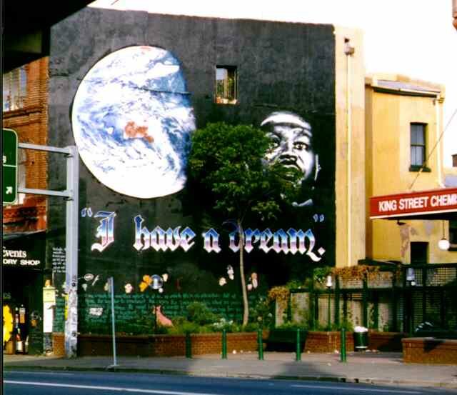 MURAL IN KING ST NEWTOWN, I HAVE A DREAM